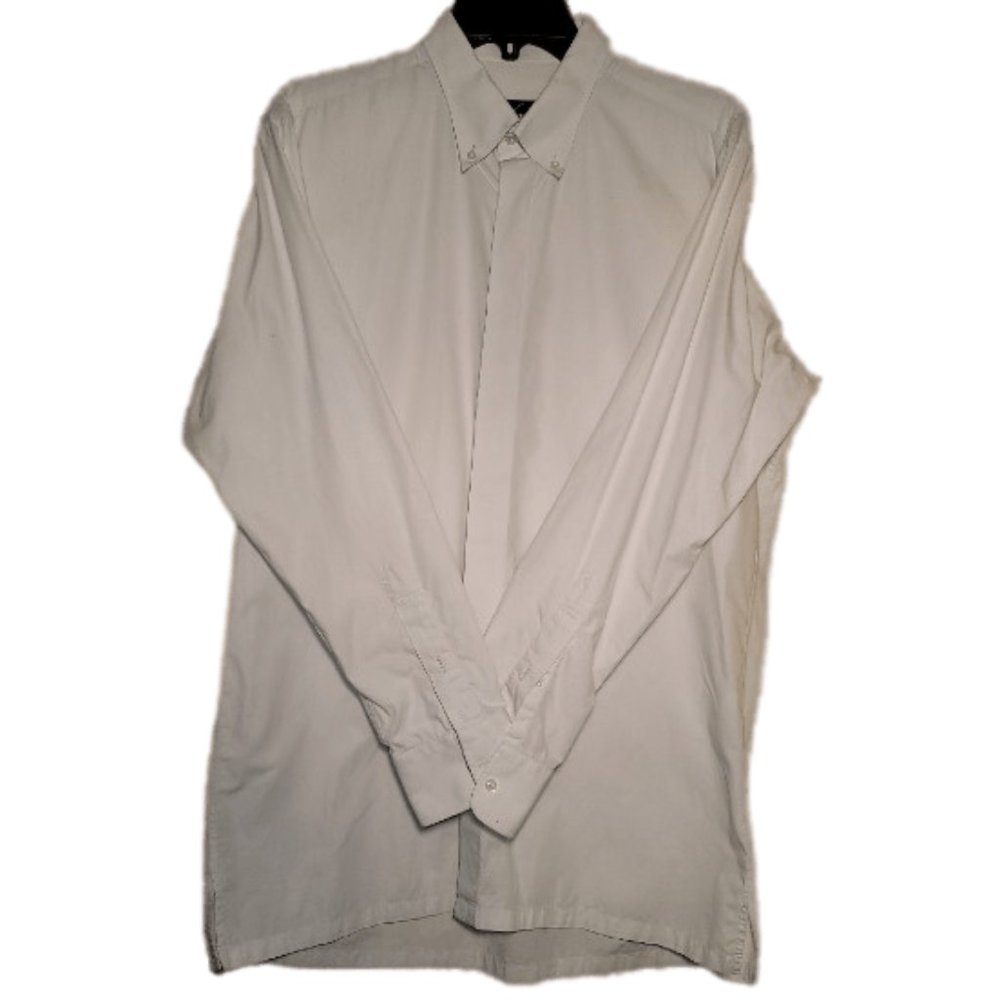 Veneto Custom Made Men's Long Sleeve Dress Shirt Size 16-1/2" Neck; Off White